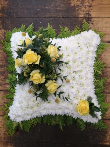 Funeral Flowers Based Cushion £100