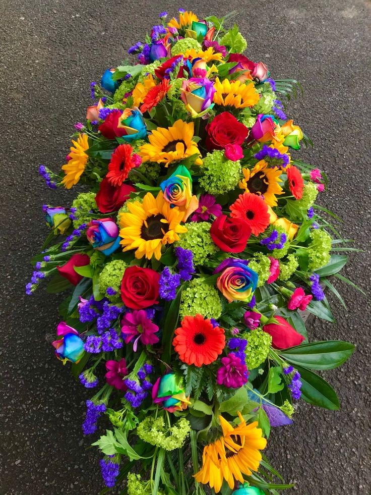 Funeral Flowers Bright Double Ended Coffin Spray From £150
