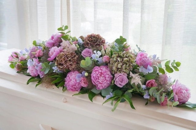 Funeral Flowers Pink Double Ended Coffin Spray From £150