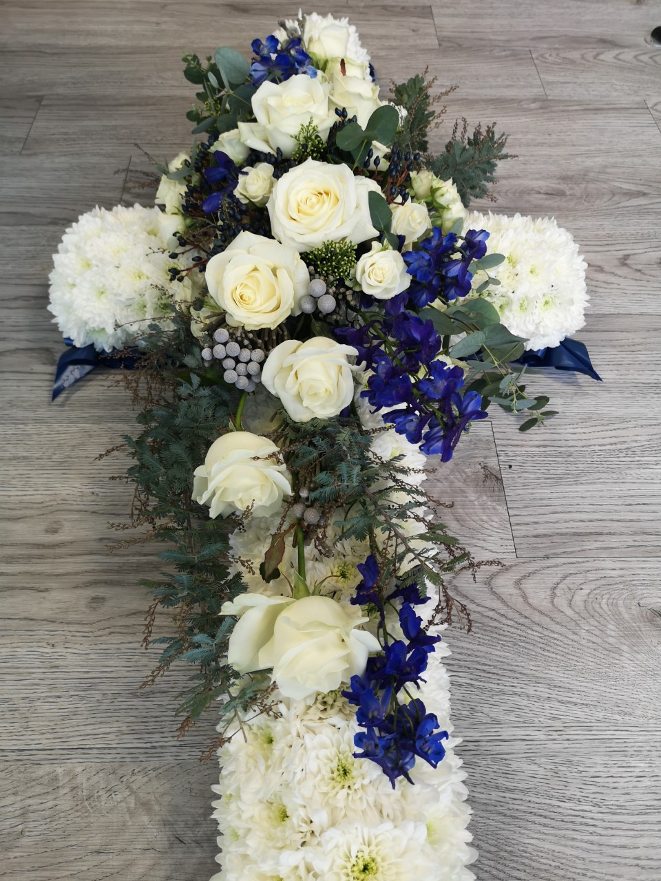 Funeral Flowers White Cross From £75