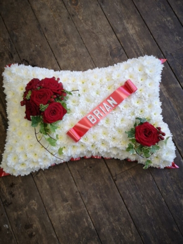 Funeral Flowers White Pillow £100