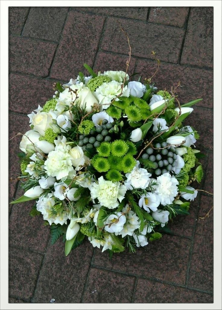 Funeral Flowers Green Seasonal Posie From £45