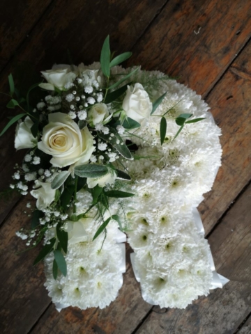 Funeral Flowers White Single Letter £45 Each