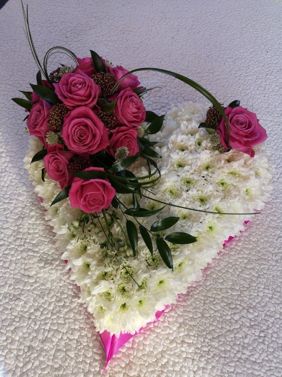 Funeral Flowers Solid Heart White Base From £65