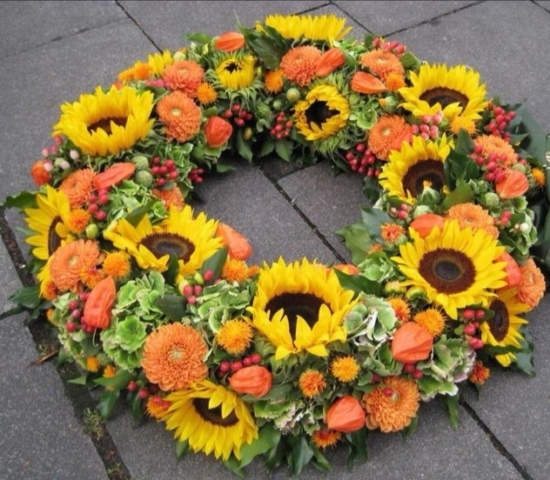 Funeral Flowers Yellow Wreath From £45