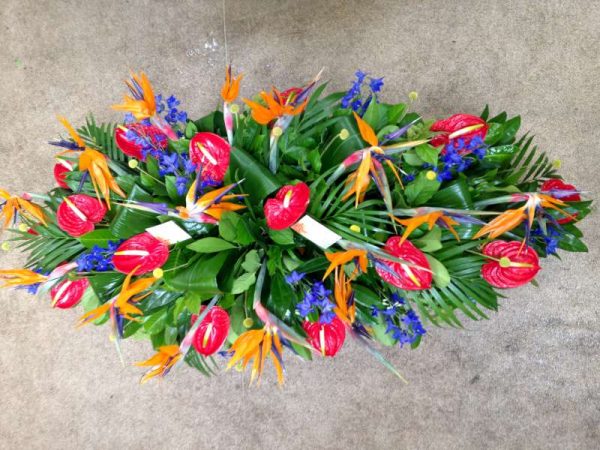 Double Ended Exotic Spray Funeral Flowers