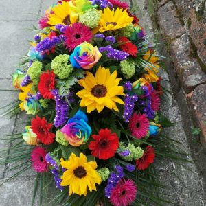 Double Ended Rainbow Spray Funeral Flowers