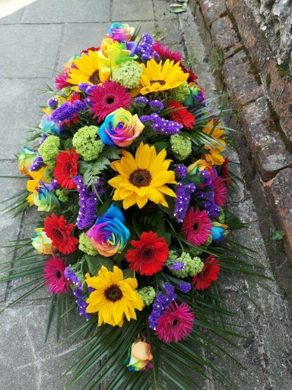 Double Ended Rainbow Spray Funeral Flowers