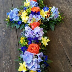 Mixed Cross Funeral Flowers
