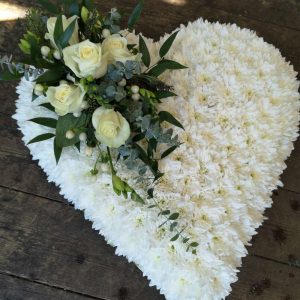 Funeral Flowers - Solid Based Heart With Spray