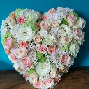 Solid Mixed Heart Funeral Flowers