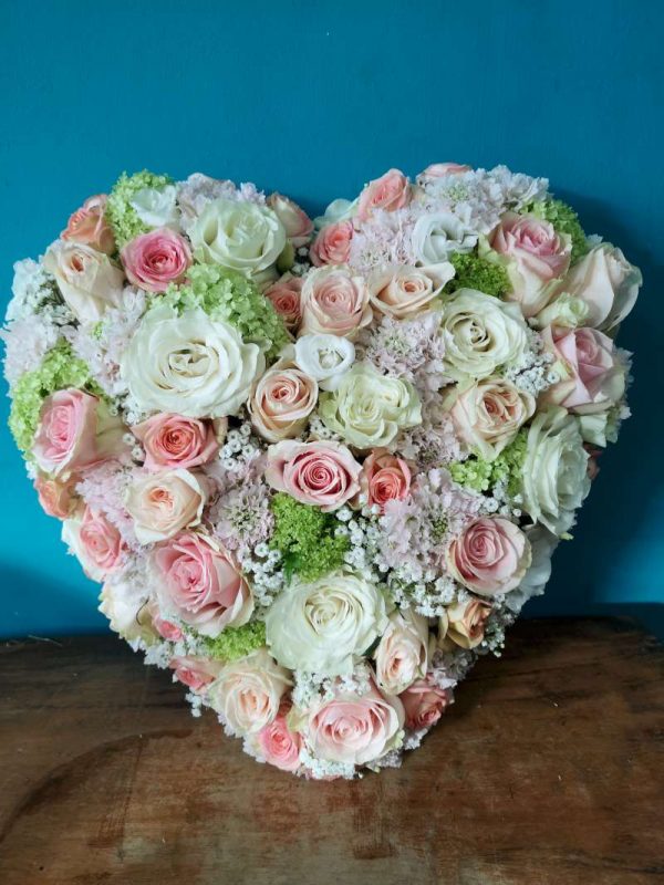 Solid Mixed Heart Funeral Flowers